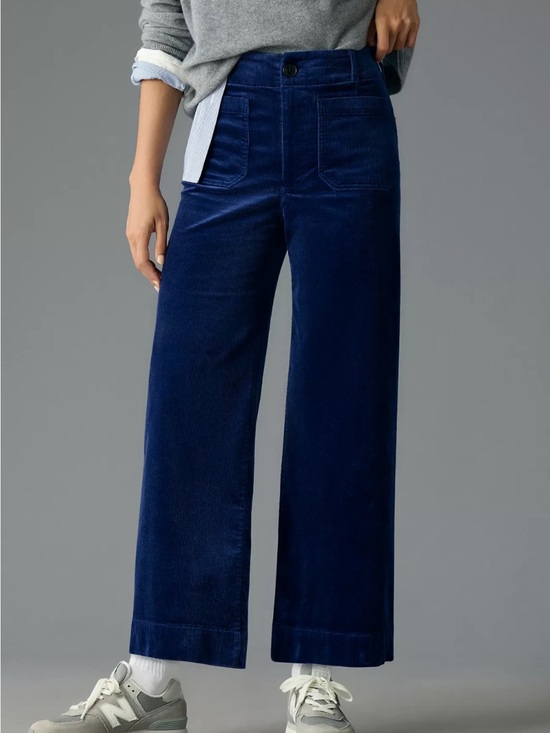 Maeve Pants - Maeve the Colette Wide-Leg Corduroy Pants in Navy Blue Sz 28